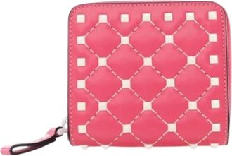Valentino Tweedehands leren portemonnees - Dames - Vintage Accessoires - Roze - ONE Size - Leer - Vintage