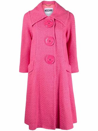 Moschino Jas met enkele rij knopen - Roze