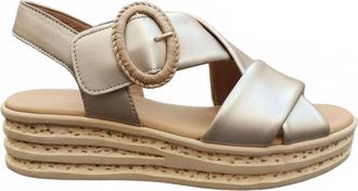 Gabor Womens Wedge Sandal In Champagne