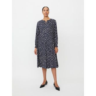 Masai MaNexora Polka Dot Midi Dress in Navy Blazer at Nordstrom, Size Xx-Large