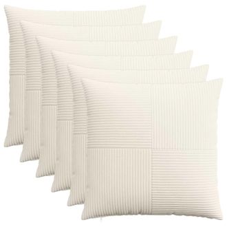 vidaXL Funda De Almohada 6 Pcs Almelo Crema 65 X 65 Cm Pana Vidaxl
