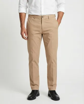 PESERICO MenS Beige Tailored Chino Trousers, Size 48