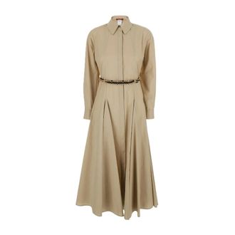 Max Mara Mstaffetto Shirt Dress - Dames - Shirt Kleedjes - Beige - M - Katoen - Kleedjes