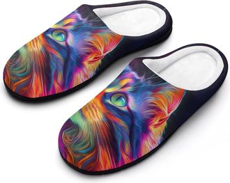 Generic Colorful Cute Cat Mens Slippers Comfortable And Non-slip Cotton Slipper Shoe for House