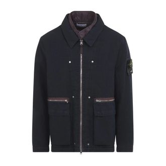 Stone Island Jassen, Heren, Blauw, XL, Katoen, Field Jacket