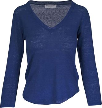 Majestic Filatures T-shirt in lino - Blu