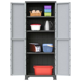 Berkfield Home Plastic Cabinet 68x39x171.5 cm in Grey