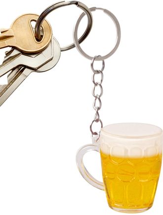 Generic Bottle Opener Keychain, Mini Beer Mug Charm, Funny Alcohol Gift | Stainless Steel Key Holder for Men Women, Party Favor Accessory for Wallet, Backpack