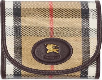 Burberry Highlands Compact Wallet - Dames - Portefeuilles - Beige - ONE Size - Katoen - Accessoires