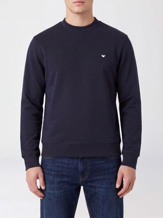Emporio Armani Embroidered Eagle Logo Relaxed Fit Crewneck Sweatshirt
