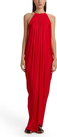 PDR Phisique Du Role Flowing Red Maxi Dress with Crisscross Back Straps