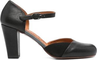 Chie Mihara Nica 85 mm leren pumps met enkelbandje - Zwart