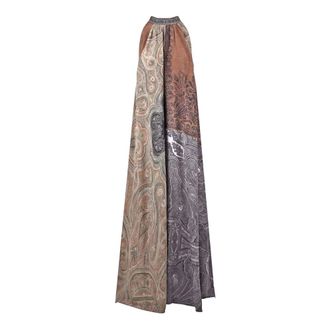 Pierre-Louis Mascia Maxi Dresses, female, Beige, Size: M Silk Patchwork Maxi Dress