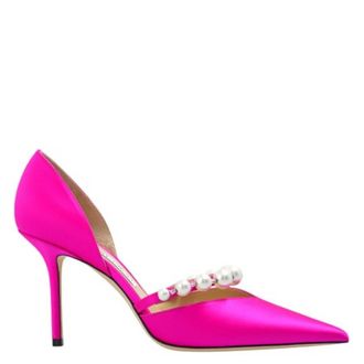 Jimmy Choo London Aurelie 85 Satin Pearl Pumps, Brand Size 36.5 ( US Size 6.5 )