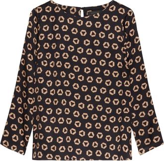 Elena Miro Gedrukte Ecovero Satijnen Blouse - Dames - Blouses - Veelkleurig - 4XL - Satijn - Overhemden