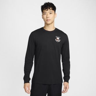 Nike Mens Nike Sportswear Long-Sleeve T-Shirt in Black | FZ5390-010