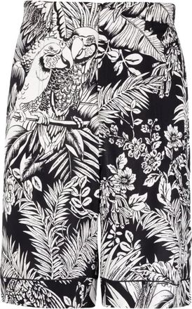 Palm Angels Jungle Parrots Print Shorts - Heren - Korte Broeken - Zwart - S - Korte Broeken
