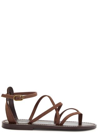 K.Jacques Epicure Cross-over Leather Sandals - Brown - 40 (IT40 / UK7)