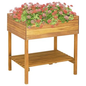 vidaXL Jardinera Elevada De Madera Maciza De Acacia 78,5x58,5x78,5 Cm Vidaxl