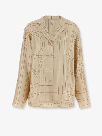 Toteme Camicia in seta con ricamo monogramma logo - TOTEME - gender_Woman