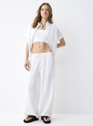 Twik Womens Loose organic cotton gauze jogger