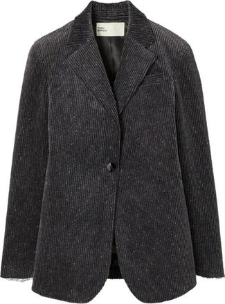 Tory Burch Giacca - Dames - Blazers - Grijs - XS - Leer - Jassen