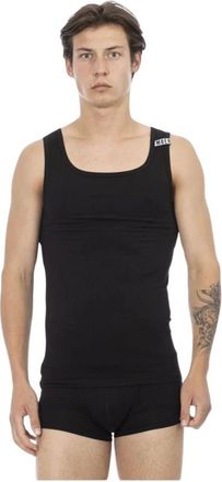 Dirk Bikkembergs Underwear, male, Black, Size: 2XL Black Cotton Tank Top Men Logo