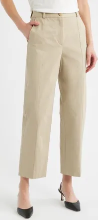 BOSS Tecarino Cotton Ankle Pants in Pumice at Nordstrom, Size 14