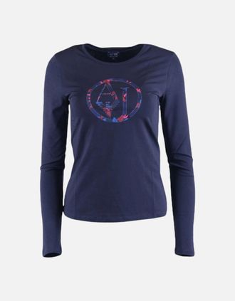 Armani Womens ARMANI JEANS 7V5T04 Womens T Shirt - Navy - Size: 18/20