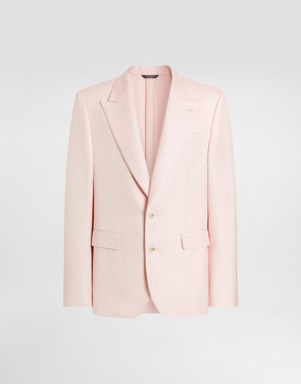 Dolce & Gabbana Sicilia Light Single-breasted Viscose Jacket - Man Suits And Blazers Pink 44