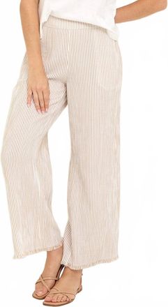 Nic+Zoe Pinstripe Gauze 28 Inch Wide Leg Pant In Neutral Mix