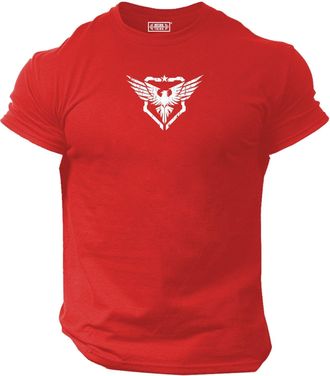 Generic Military Eagle T Shirt Gym Clothing Bodybuilding Training Workout Exercise Fitness Boxing MMA Tee Top (UK, Alpha, 3XL, Regular, Regular, RED)
