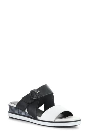 Bos. & Co. Asha Wedge Sandal in White/Black at Nordstrom, Size 10-10.5Us