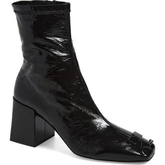 Courr&egrave;ges Re-edition Vinyl Ankle Boot in Black at Nordstrom, Size 10Us