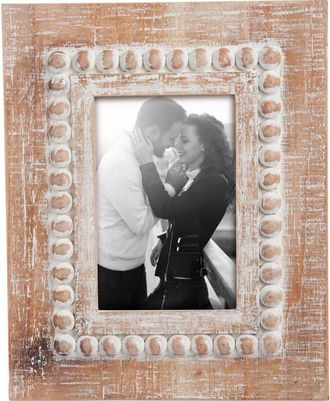 Foreside Home And Garden Natural Wood 4 x 6 inch Whitewash Decorative Wood Picture Frame in Brown at Nordstrom, Size Medium