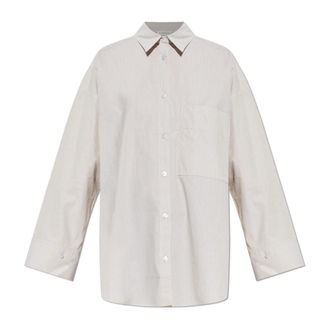 By Malene Birger Dames, Blouses & Shirts, Grijs, Maat: XS Katoen