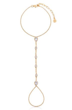 Ettika Cubic Zirconia Bezel Hand Chain in Gold at Nordstrom