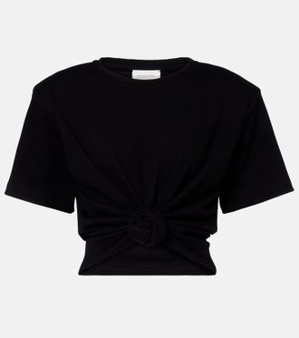 Magda Butrym Cropped cotton-blend T-shirt
