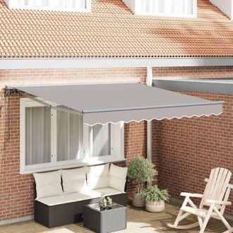 vidaXL Toldo Retr&aacute;ctil Gris Claro 300x250 Cm Tela Vidaxl
