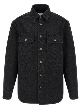 Casablanca Black Laser Monogram Denim Overshirt