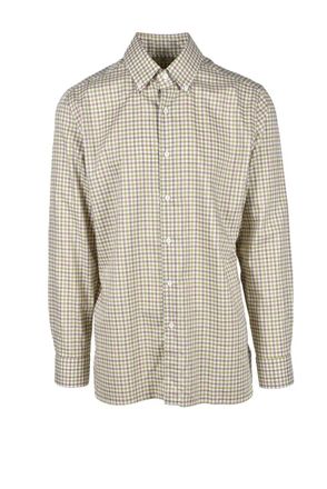 LUIGI BORRELLI NAPOLI Checkered Button-Down Shirt with Structured Collar