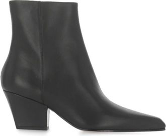 PARIS TEXAS Schoenen, Dames, Zwart, 36 EU, Zwarte Leren Dameslaarzen Pijlpunt Neus