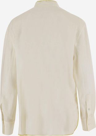 Valentino Womens Shirt Linen Ivory