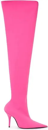Balenciaga Over-knee Laars - Dames - Over de knie laarzen - Roze - 39 EU - Polyester - Schoenen