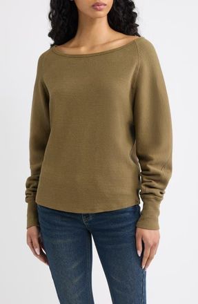 Free People We The Free Jess One-Shoulder Thermal Top in Beech Leaves at Nordstrom, Size X-Large
