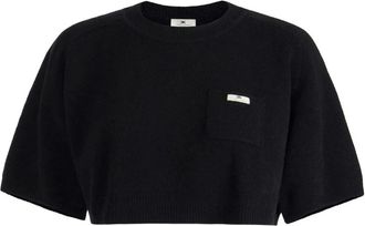 Elisabetta Franchi Wollen top van kasjmier - Dames - Truien - Zwart - Maat: XS Wol