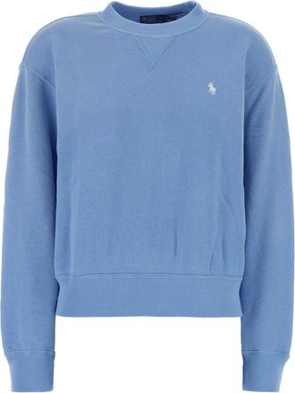 Polo Ralph Lauren Light Blue Cotton Blend Sweatshirt