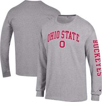 Champion Mens Champion Heather Gray Ohio State Buckeyes Arch Over Logo 2-Hit Long Sleeve T-Shirt at Nordstrom, Size Xx-Large