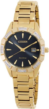 Citizen Eco-Drive Diamond Black Dial Ladies Watch EW2652-55E