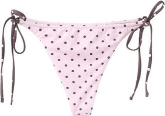 Mango Polka Dot Brazilian Cut Bikini Bottoms in Light Pink at Nordstrom, Size Medium